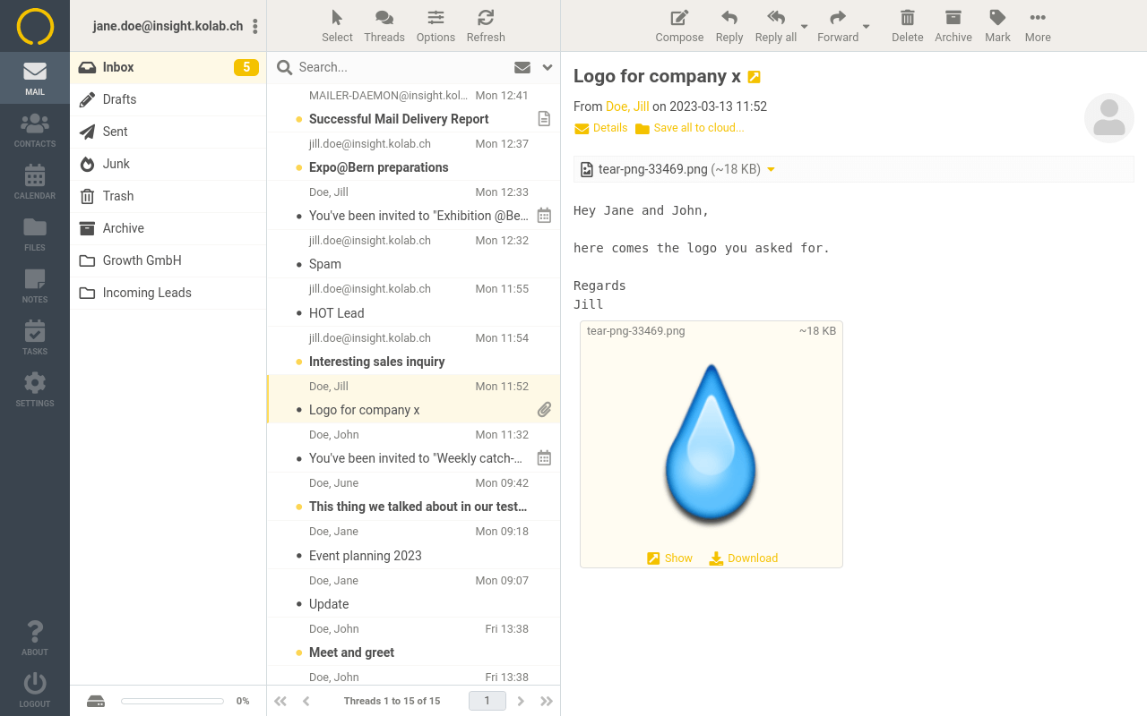 E-Mail: Attachment preview